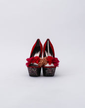 Hot Red Floral High Heels
