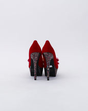 Hot Red Floral High Heels