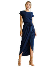 O-Neck Short Sleeved Split Dress