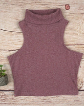 High Collar Turtle Neck Bustier Sweater
