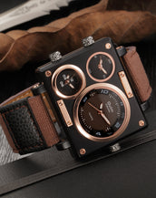 Multiple Time Zones Men Square Watches