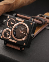 Multiple Time Zones Men Square Watches