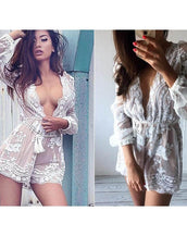 Deep V Neck Long Sleeve Jumpsuit