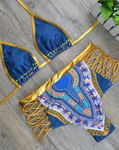 Geometric High Waist Women Swim Suit