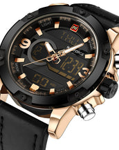 Men Analog Digital Leather Watches