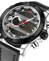 Men Analog Digital Leather Watches