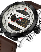Men Analog Digital Leather Watches