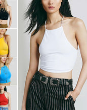 Backless Halter Crop Top Bustier Bralette