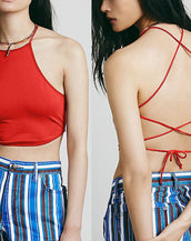 Backless Halter Crop Top Bustier Bralette