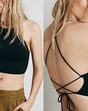 Backless Halter Crop Top Bustier Bralette