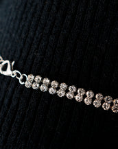 Rhinestone Double Choker Necklace for Women