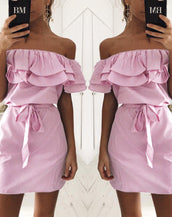 Striped Bandage Women Dress