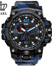 Dual Time Camouflage Military Men's Watch