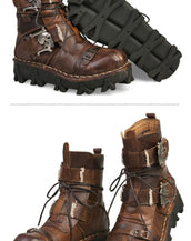 Cowhide Military Combat Men Boots