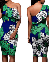 Flower Print Women Mini Dress