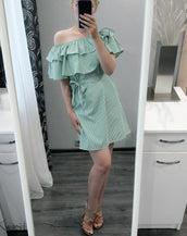 Striped Bandage Women Dress