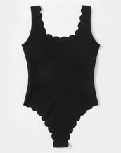 Scallop Trim Tank Women Bodysuit
