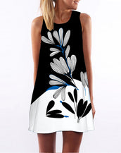 Floral Print Chiffon Women Dress