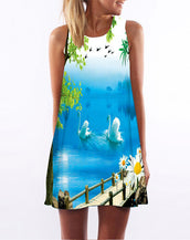 Floral Print Chiffon Women Dress