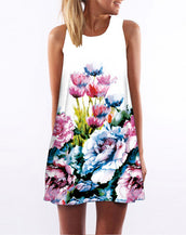Floral Print Chiffon Women Dress