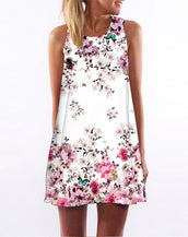 Floral Print Chiffon Women Dress