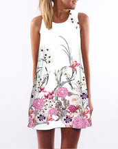 Floral Print Chiffon Women Dress