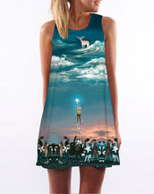 Floral Print Chiffon Women Dress
