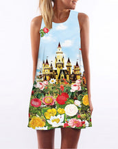 Floral Print Chiffon Women Dress