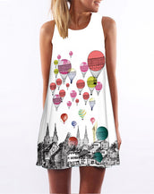 Floral Print Chiffon Women Dress