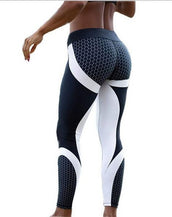 Mesh Pattern Print Slim Leggings