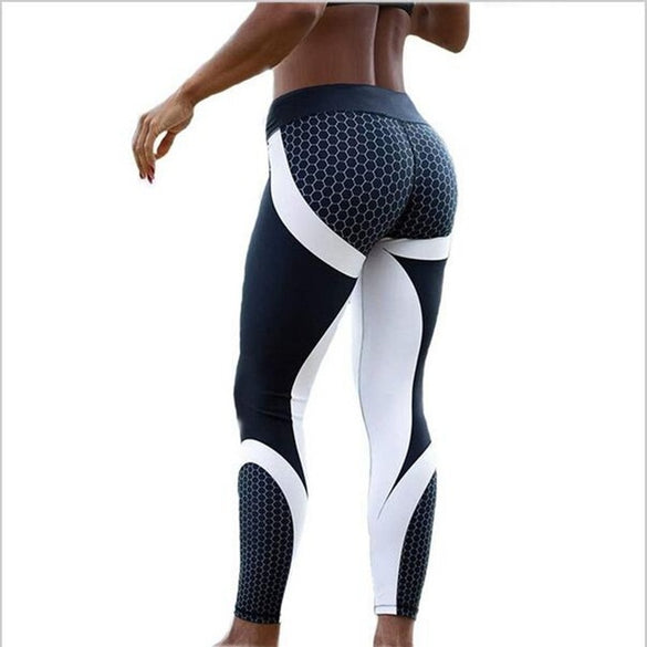 Mesh Pattern Print Slim Leggings