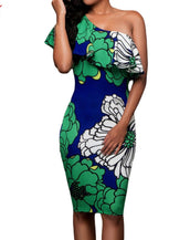 Flower Print Women Mini Dress