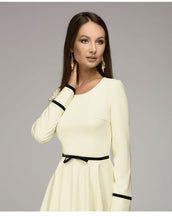 Elegant Long Sleeves Knee-Length Dress