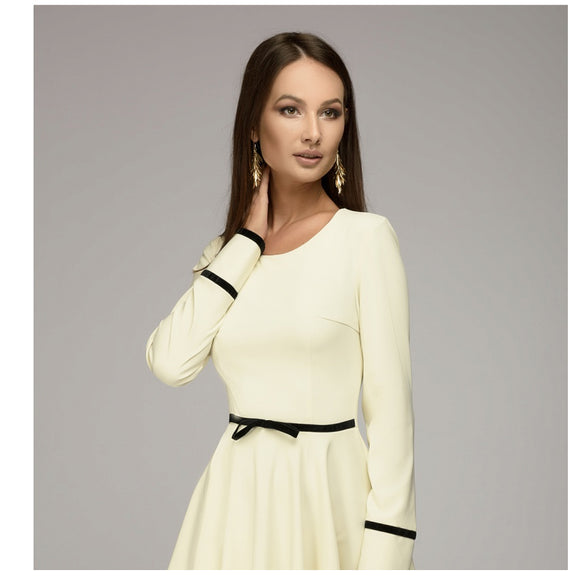 Elegant Long Sleeves Knee-Length Dress