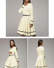 Elegant Long Sleeves Knee-Length Dress
