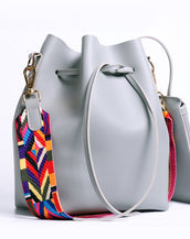 Colorful Strap Bucket Bag for Women