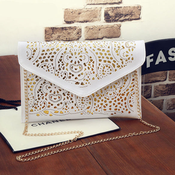 Hollow Out Envelope Leather Women Bag