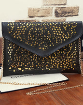 Hollow Out Envelope Leather Women Bag