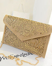 Hollow Out Envelope Leather Women Bag