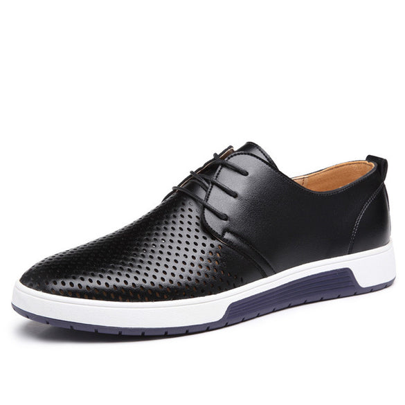 Leather Flat Holes Shoes for Men