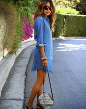 Denim Dresses Elegant Women Dress