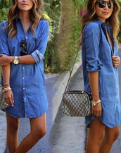 Denim Dresses Elegant Women Dress