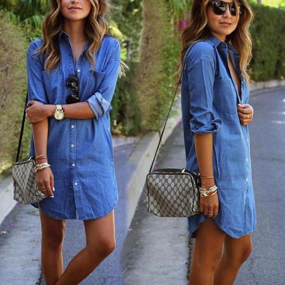 Denim Dresses Elegant Women Dress