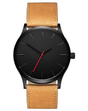 Large Dial Leather Wristwatch for Men