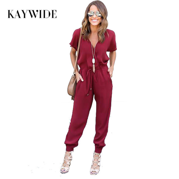 Pleated Waist Short Sleeve Women Playsuit