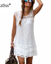 Sleeveless Mini Lace Women Dress