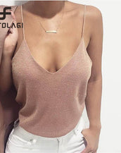 V Neck Crop Top Vest Bralette