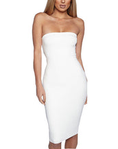 Sleeveless Solid Tube Dress