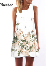 Floral Print Chiffon Women Dress