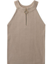 Knitted Camisole Cropped Sleeveless FemaleT-shirts